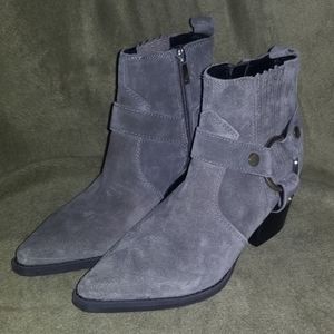 Brand New Grey Suede Marc Fisher Ankle Boots